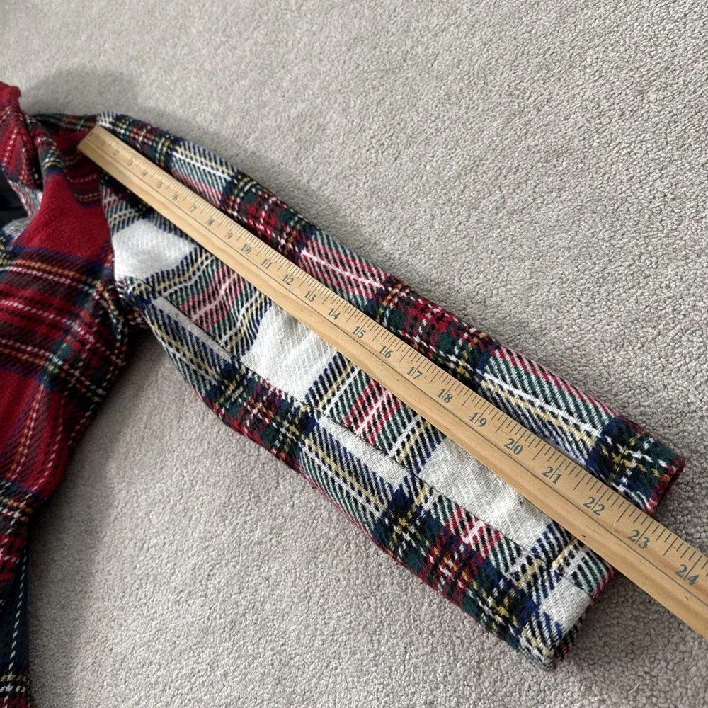 Current Mood My Own Beat Patchwork Tartan Plaid Button Up Long Sleeve Coat XL - Picture 6 of 9